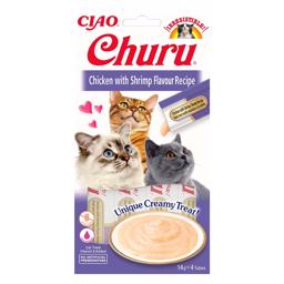 Ciao Churu kyckling med smak av räkor recept Krämiga godsaker för katter 4 x 14 g